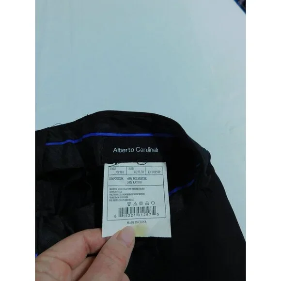 Men's Slim Black Dress Pants - Picture 11 of 12